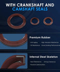 Timing Belt Kit With Water Pump For Hyundai Accent 1.6L 2001-2011 showing crankshaft and camshaft seals with features