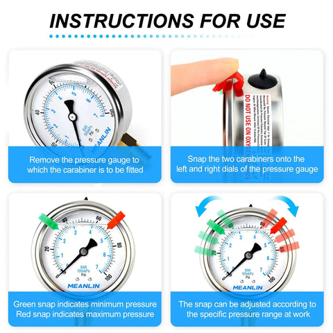 Instruction guide for Stainless Steel Liquid Filled Pressure Gauge 0-100 Psi, 2.5 Inch Dial, 1/4 In NPT installation and use