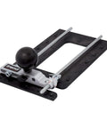 Multifunction Combination Router Base With Quick Change Design And Offset Baseplate For Hella Precise Trenching And Mortising Work That Is A Savage Game Changer For Your Shop, featuring a sturdy adjustable platform and clamp.