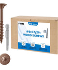 Heavy Duty Eight Gauge By One Point Five Inch Star Drive Deck Screws For Pressure Treated Wood And Landscaping Built Tough From Premium Alloy Steel With Brown Finish And T20 Bit Included