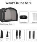 Outdoor Bike Storage Shed Tent with Waterproof Shelter for Bicycles and accessories included in set