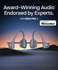 Next Level Open Ear Bone Conduction Bluetooth Sport Headphones In Black displayed against a gradient backdrop, showcasing the design.