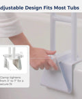 Handicap Shower Grab Bar For Bathtub And Shower White No Tool Install with adjustable clamp for safe, non-slip grip.