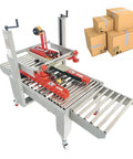 Fast As Heck Automatic Tape Sealer For Boxes Continuous Carton Packing Machine seals boxes with dual top and bottom tape application.