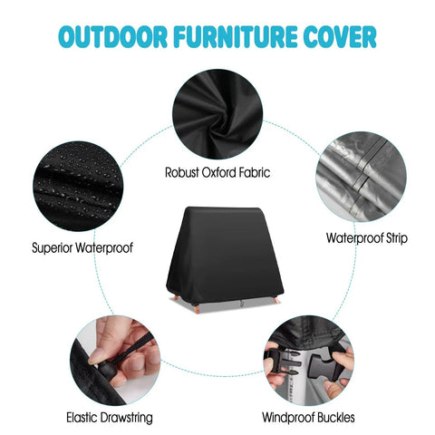 Waterproof A Frame Swing Cover For 72 Inch Porch Swings Glider Hammocks windproof with drawstring buckles