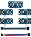 Pack of 5 Ultrasonic Distance Sensor Module HC SR04 for Arduino with wiring, measures 2cm to 500cm