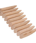 Hella Sturdy Oak Wood Plug Set For Screw Holes Odorless Reusable Pocket Hole Inserts With Sandable Finish No Fuss Diy Wood Filler Plugs Bulk Pack Of Fifty showing ten durable oak plugs lined up.