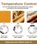 Temperature control guide for Compact Mini Iron For Clothes, Portable Travel Steam Press Machine with fabric settings.