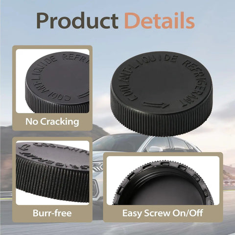 2Pcs Premium Leak Proof Coolant Reservoir Cap Set For OEM 21712 79900 visible with smooth surface and secure threading