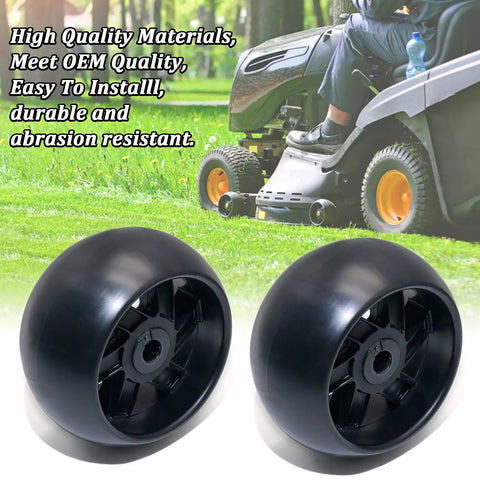Pro Grade Heavy Duty Mower Deck Gauge Wheel With Bracket Kit 42 Inch Replacement For 525509501 And 532181040 Durable PP Wheel With Bracket And Lock Nut Hardware For Easy Install