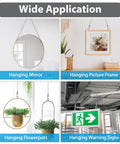 Wide application of Eight Piece Adjustable Picture Hanging Wire Kit With 6.6Ft Heavy Duty Stainless Steel Rope, including mirrors, frames, flowerpots, and signs.