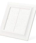 Designer Grille Fan Cover for Exhaust Fans 13 Inch Square - ABS Snap On Vent Grille With White Finish, Slim Beveled Edge