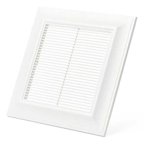Designer Grille Fan Cover for Exhaust Fans 13 Inch Square - ABS Snap On Vent Grille With White Finish, Slim Beveled Edge
