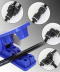 Hromee air line tubing kit with blue plastic tool, 1/4 in PU tube, and push-to-connect fittings (14 pcs)