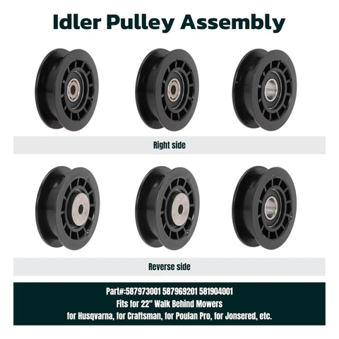 Idler Pulley Belt Repair Kit For Husqvarna 22 Inch AWD Walk Behind Mowers Replaces 587973001 587969201 580364609 fits for mowers