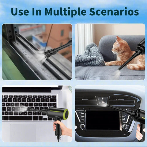 Portable Electric Air Blower Duster 500W Handheld Cleaning Gadget With 40000 RPM Dual Speed And 6 Nozzle Tips For Computer Keyboard Electronics Cleaning At Home Or Workshop
