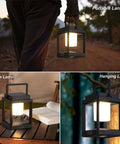 Outdoor Solar Lantern Table Lamp With Handle Portable Hanging LED Light for table and tree hang in outdoor settings.