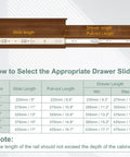 Diagram showing measurements for Buttery Smooth Steel Drawer Slides 17 Inch Full Extension Side Mount Two Pack With Heavy Duty Ball Bearing Rails.