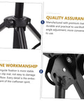 Close-up of Rock Solid 12 Inch Adjustable Folding Drum Rack With Black Snare Stand, showing height adjustment and stable triangular fixation.