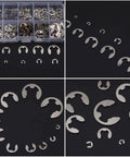 Heavy Duty E Clip Retaining Clip Kit For Gears Pulleys Axles And Engines, Heat Treated 304 Stainless Steel External Circlips, 200 Piece Assortment From 1.5mm To 10mm