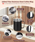 Electric Coffee Cup Warmer With Auto Shut Off And Nine Temperature Settings 36W Rapid Desk Mug Heater Includes 15 Oz Ceramic Tumbler