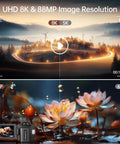 8K Ultra HD Video Camera For YouTube Vlogging With 88MP Photos WiFi Data Transfer 18X Digital Zoom IR Night Vision Display