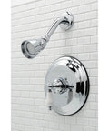 Restoration Style Single Handle Pressure Balanced Shower Faucet In Polished Chrome Wall Mount Design Solid Brass Construction
