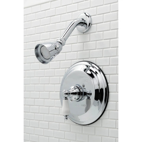 Restoration Style Single Handle Pressure Balanced Shower Faucet In Polished Chrome Wall Mount Design Solid Brass Construction
