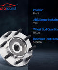 Front Wheel Bearing And Hub Assembly For 2001 To 2007 Chevy Silverado 1500 HD 3500 Avalanche Suburban 2500 And GMC Sierra