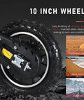 10-inch tire of the 50cc Kids Dirt Bike Gas Powered 2 Stroke mini motorbike for versatile outdoor terrains.