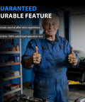 Mechanic in blue overalls giving thumbs up, showcasing durability features of HVAC Blower Motor Resistor 84496889 OEM Ru1053.