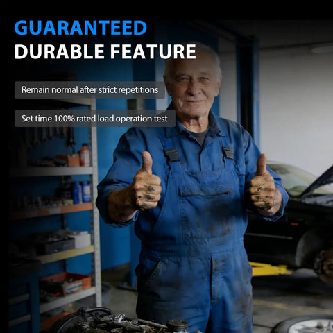 Mechanic in blue overalls giving thumbs up, showcasing durability features of HVAC Blower Motor Resistor 84496889 OEM Ru1053.