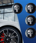 Step Up Your Daily Ride With These Heavy Duty Black Metal Skull Car Wheel Center Caps, featuring 2.2 inch design and durable material.