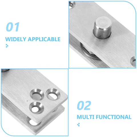 Heavy Duty Invisible Door Hinge Set 2Pcs Built Tough Stainless Steel Rotating Pivot For Smooth Quiet Opens Space Saving Hidden Pivot Door Hardware For Modern Homes close-up silver hinge plate