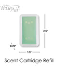 Green Meadow Scent Refills 3 Pack For TrueAir Odor Eliminators Fits Models 04530GM 04531GM 04532GM cartridge dimensions