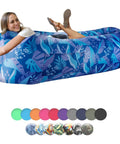 Inflatable Couch Air Lounger Chair For Camping And Beach Trips Dope Portable No Pump Required Blow Up Sofa with woman relaxing