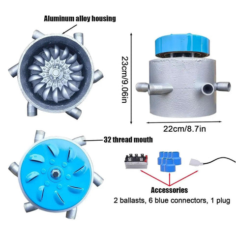 3000W Water Turbine Generator For Off Grid Power 220V Micro Hydro System with aluminum alloy housing and accessories