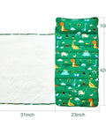Rollup Toddler Nap Mat With Removable Pillow And Minky Blanket Dinosaur Themed Sleeping Bag for Daycare Preschool Travel And Camping