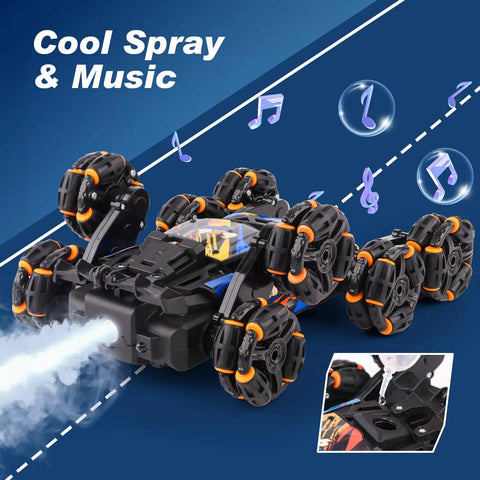 Epic 8 Wheel Hand Controlled RC Stunt Car With Gesture Sensing Remote spraying mist and playing music