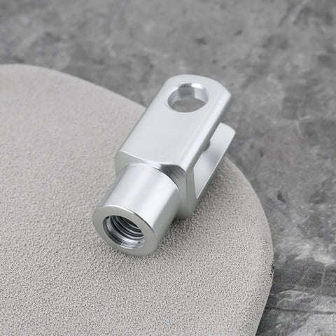 Two Piece M8x1.25 Air Cylinder Rod Clevis Ends With Right Hand Female Thread Y Connector For Electronic Automation Equipment 42mm Long By 16mm Wide 8mm Installation Diameter Carbon Steel Durable, silver
