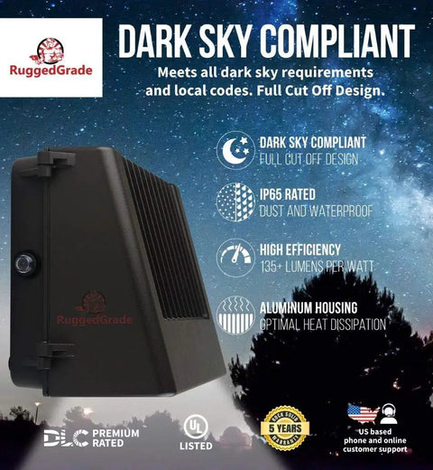 Beast Mode 80W LED Wall Pack With 10,400 Lumens 5000K Daylight Full Cutoff Outdoor Lighting For Security And Parking Areas
