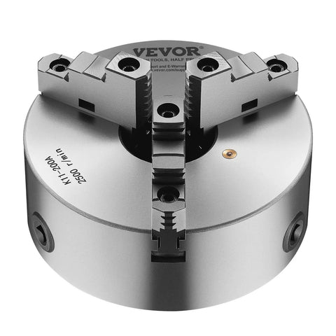 Precision 8 Inch 3 Jaw Lathe Chuck Self Centering Machine Tool With 2 1 4 In 8 Thread Base and T Wrench for Wood Metal Lathes