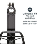 Rear Bike Rack With 20 Lb Capacity Lightweight Alloy Cargo Hauler Durable Construction Fits Most Adult Bicycles Easy Seat Post Mount
