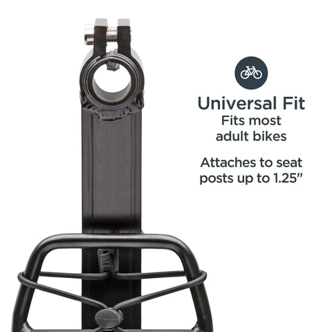 Rear Bike Rack With 20 Lb Capacity Lightweight Alloy Cargo Hauler Durable Construction Fits Most Adult Bicycles Easy Seat Post Mount
