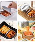 40 Pack 5x4 Inch Disposable Aluminum Foil Pans with Cardboard Lids used for serving various cooked dishes.
