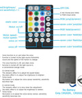 Remote control for Lit Dual Port 16W Twinkle Starlight Headliner Kit with button functions and no battery notice.