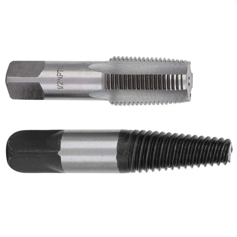 Beefy Heavy Duty Pipe Extractor With Tap For One Half Inch Thread Removal, Durable High Carbon Steel Repair Tool For Water Pipes, Fits Stainless Steel, Iron, And Alloy Materials, Industrial Grade Essentials, 1/2 in extractor set