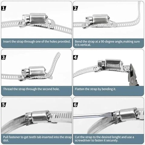 Heavy Duty 304 Stainless Steel Hose Clamps Kit With Adjustable Worm Gear Band Duct Clamps For Secure Positive Grip Rigid Core Construction That Won't Slip Or Stretch Under Pressure Perfect For Any Car Or Home Plumbing Repair Job You Gonna Want To Keep In. step-by-step clamp installation guide