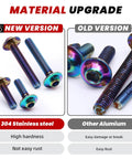 Comparison of Sweet Ride Motorcycle Fairing Bolts Kit M5 And M6 Stainless Steel Fastener Set and old aluminum bolts.