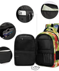 Mixed Berry Vine Watercolor Printed Unisex Backpack large capacity interior pockets and sturdy zipper design